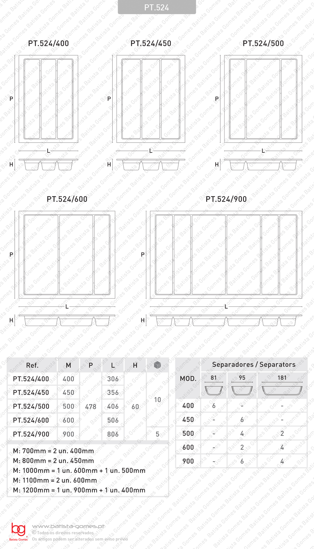 Porta talheres com divisores amov�veis - ABS
